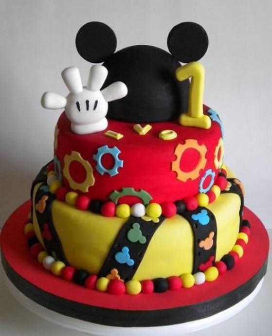 mickey mouse tiered birthday cake