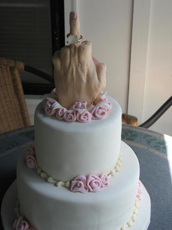 middle finger birthday cake