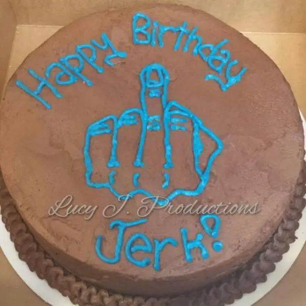middle finger birthday cake