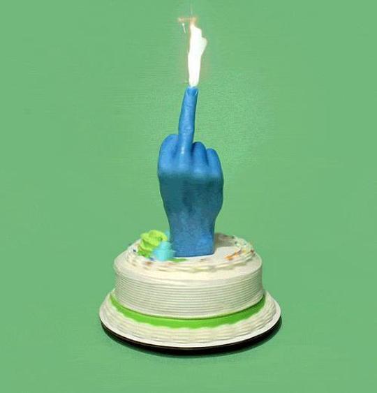 middle finger birthday cake