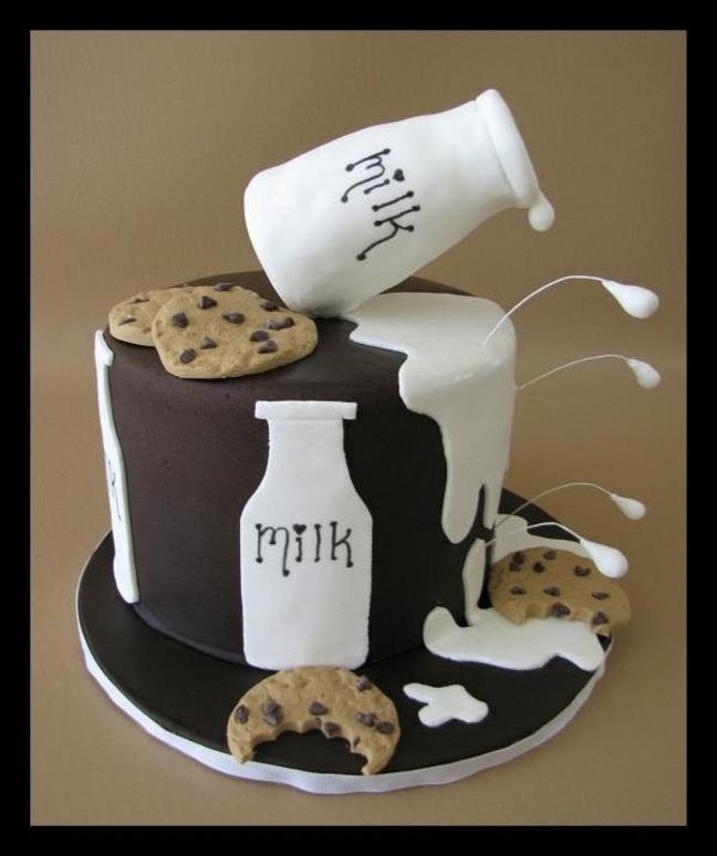 milk and cookies birthday cake