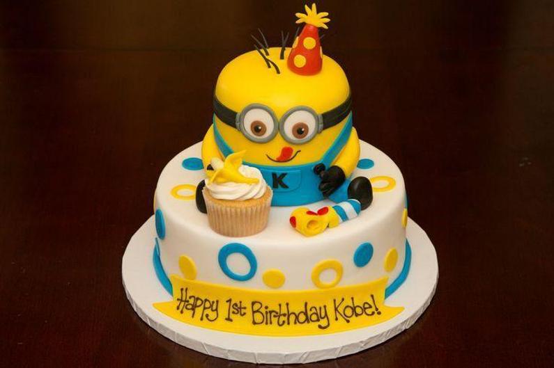minion 1st birthday cake