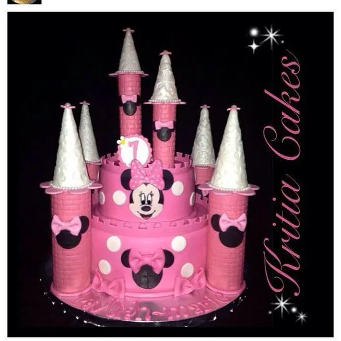 minnie mouse castle birthday cake