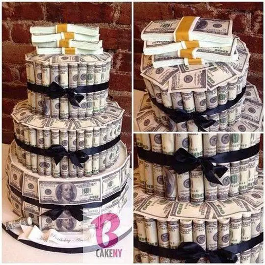 money birthday cake design