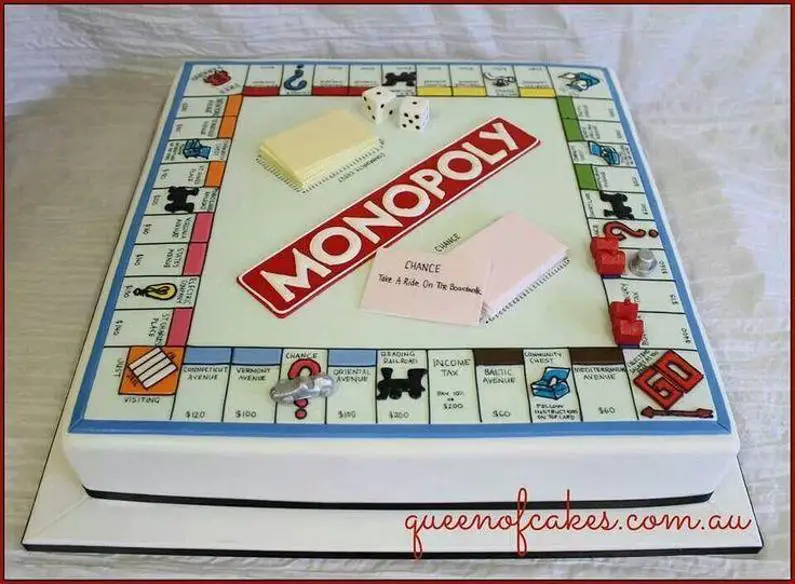 monopoly birthday cake