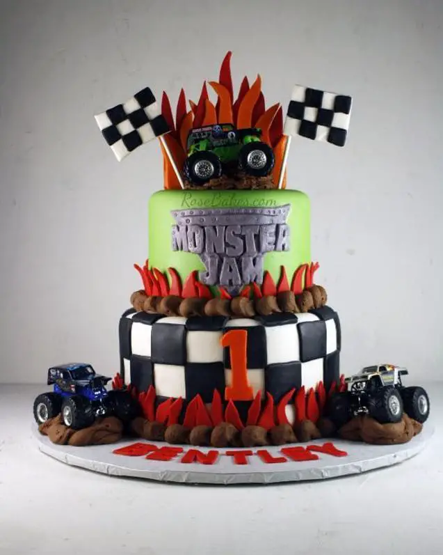 monster jam birthday cakes