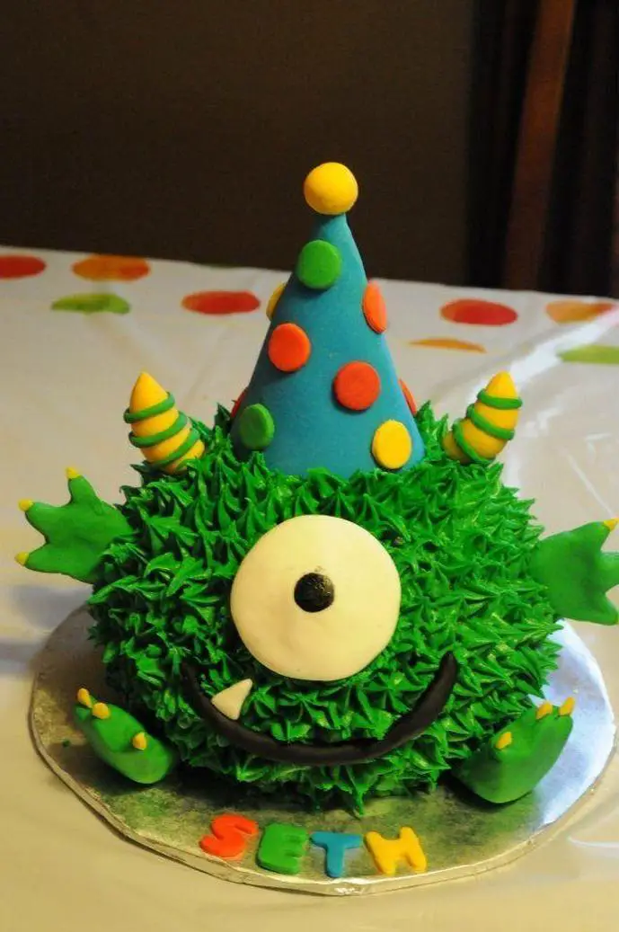 monster themed birthday cake