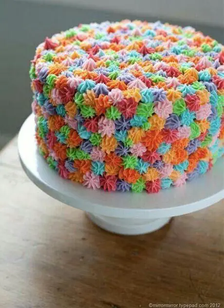 multi coloured birthday cake