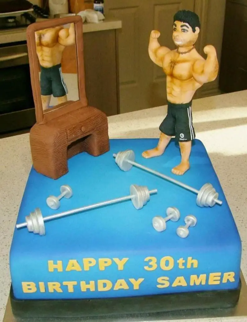muscle man birthday cake