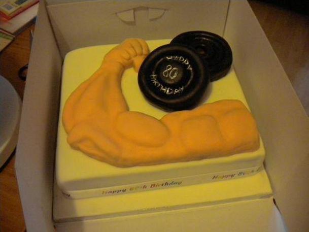 muscle man birthday cake