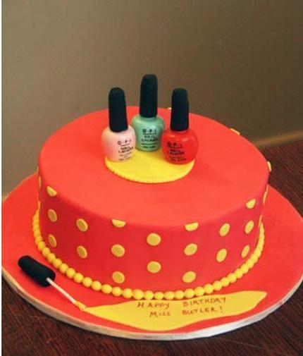 nail polish birthday cake ideas