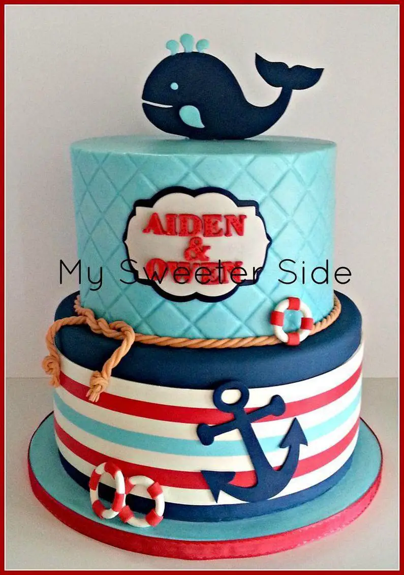 nautical first birthday cake
