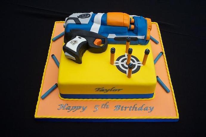 nerf gun birthday cake