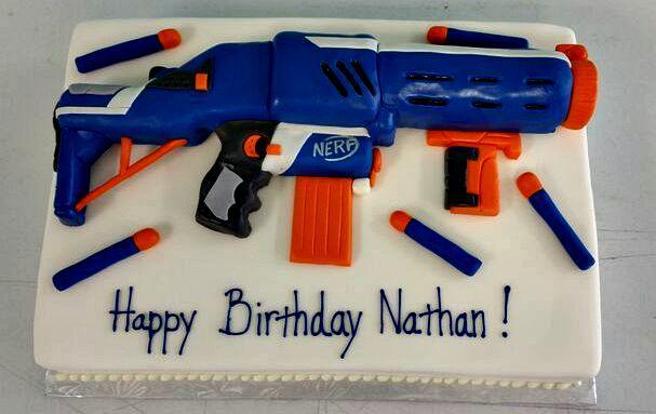 nerf gun birthday cake