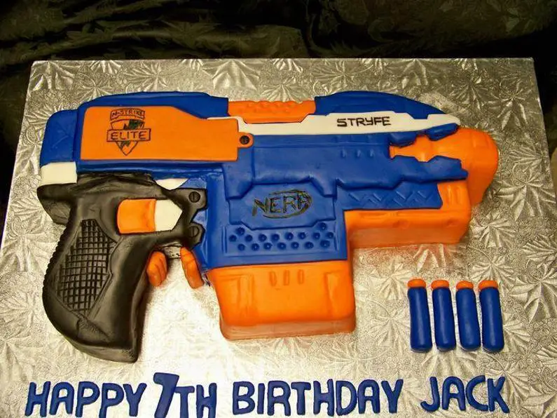 nerf gun birthday cake