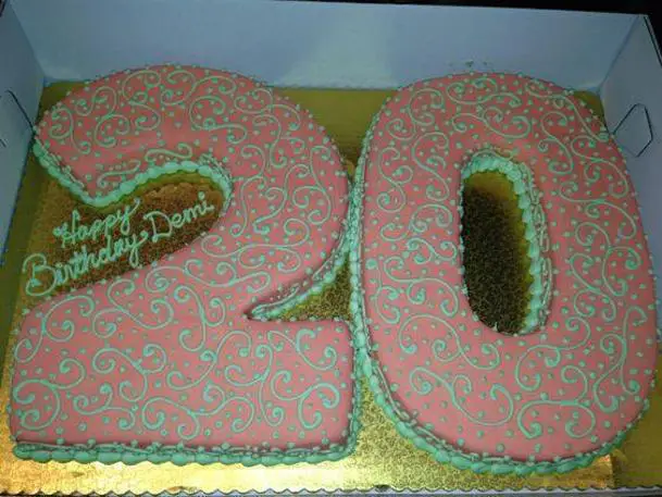 number 20 birthday cake