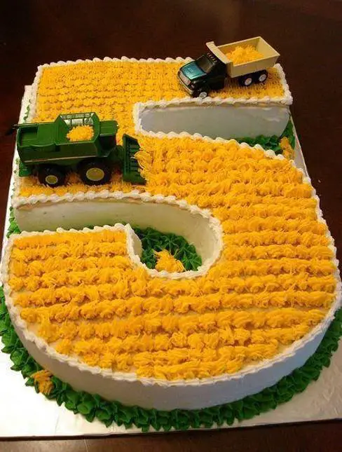 number five birthday cake