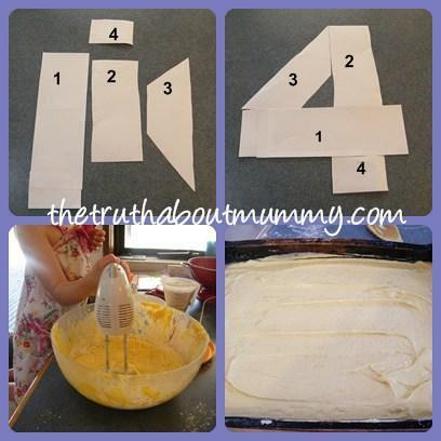 number four birthday cake