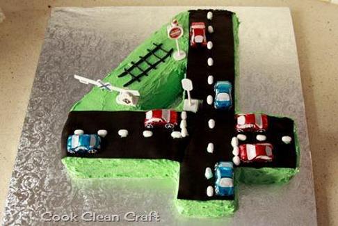 number four birthday cake