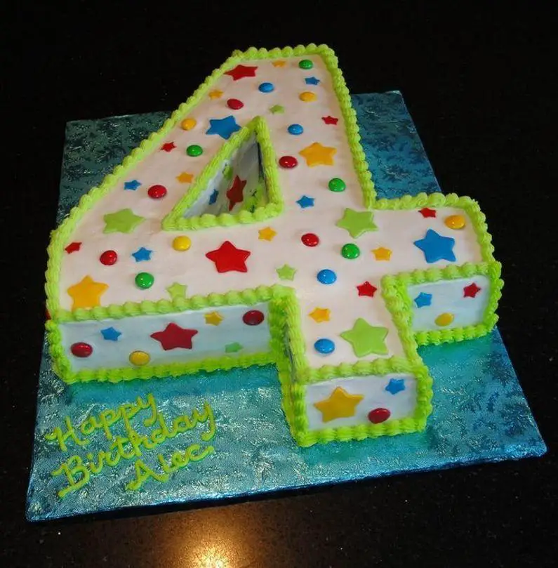 number four birthday cake