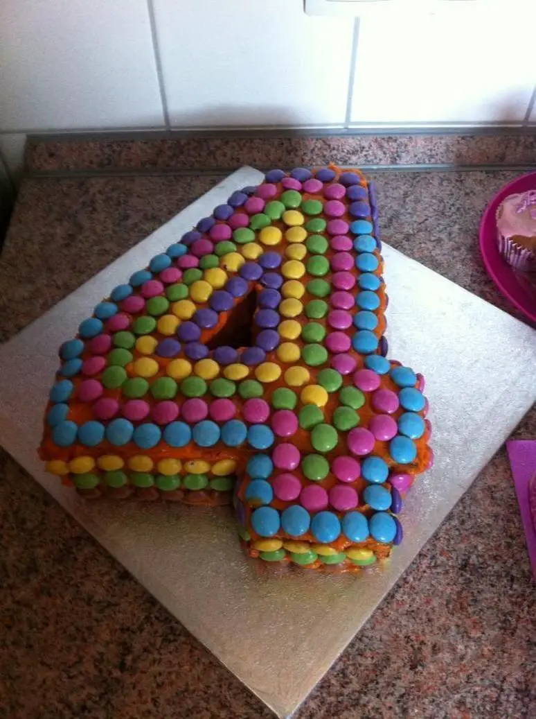 number four birthday cake