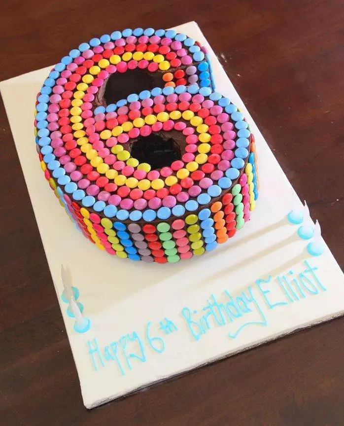 number six birthday cake