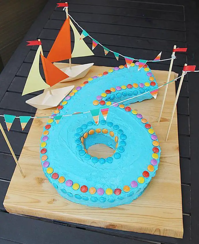 number six birthday cake