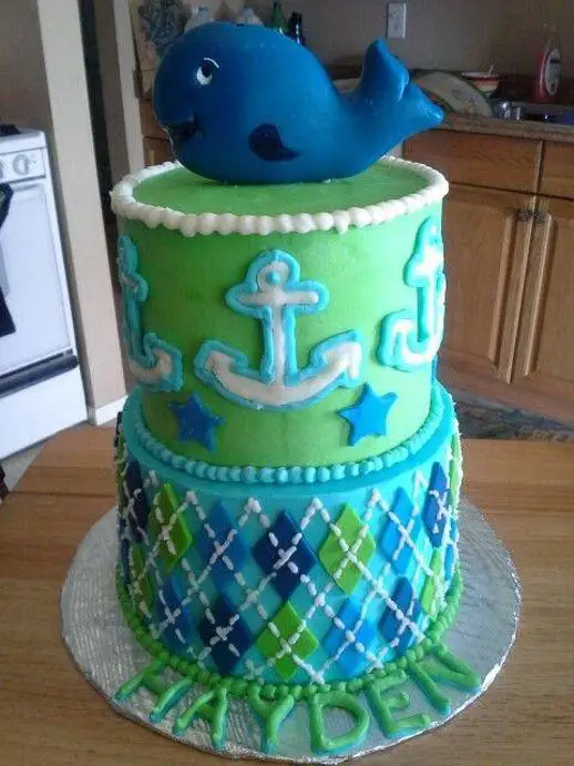 ocean preppy birthday cake