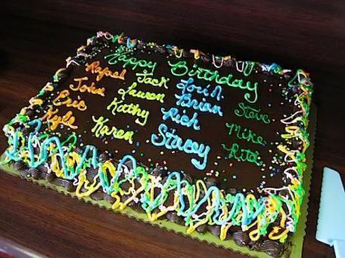 office birthday cake