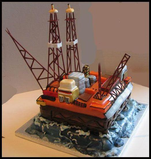 oil rig birthday cake