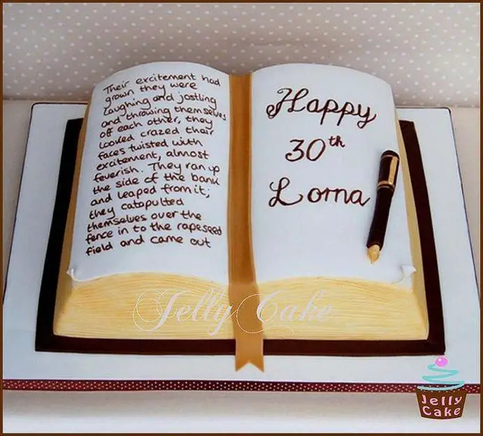 open book birthday cake