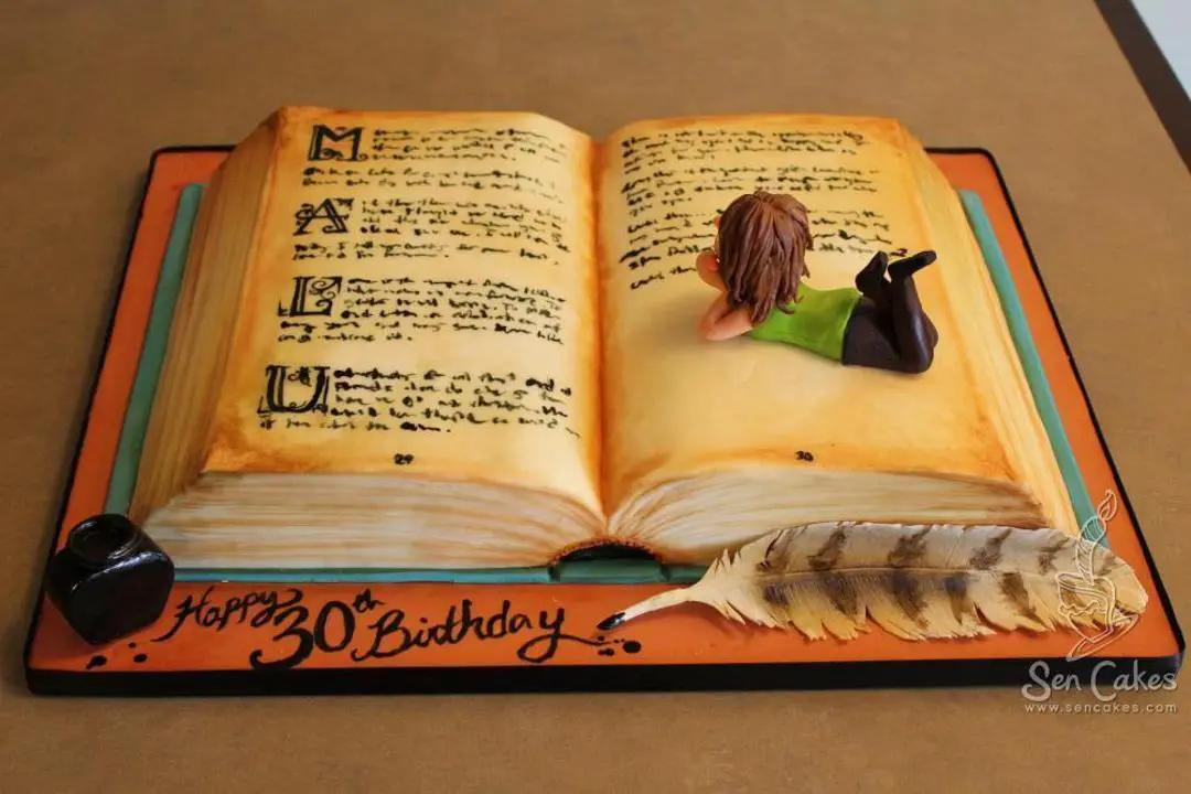open book birthday cake
