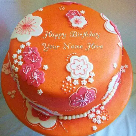 orange birthday cake