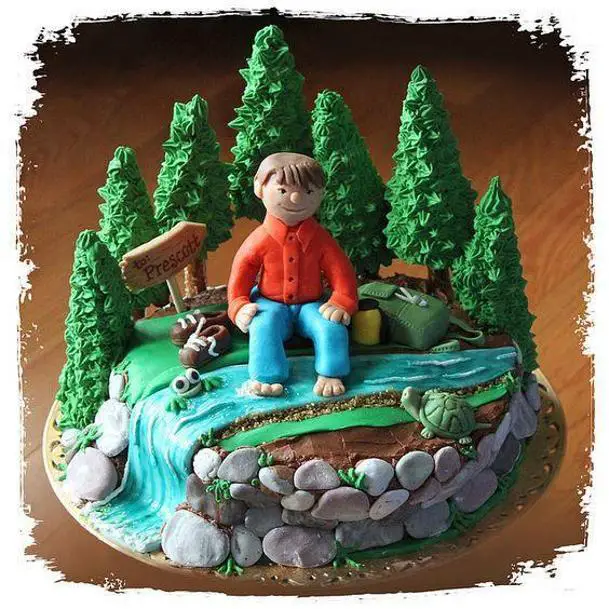 outdoor themed birthday cakes