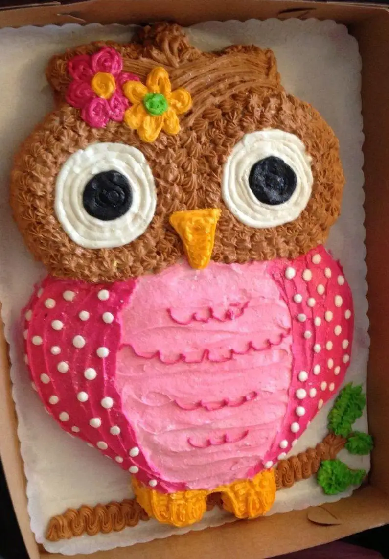 owl shaped birthday cake