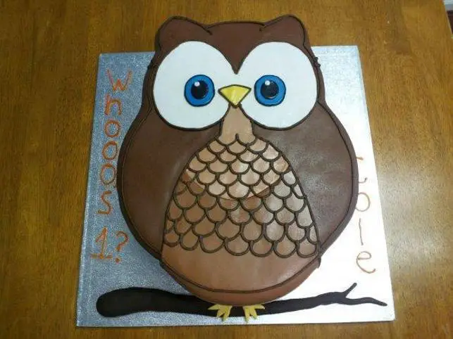 owl shaped birthday cake