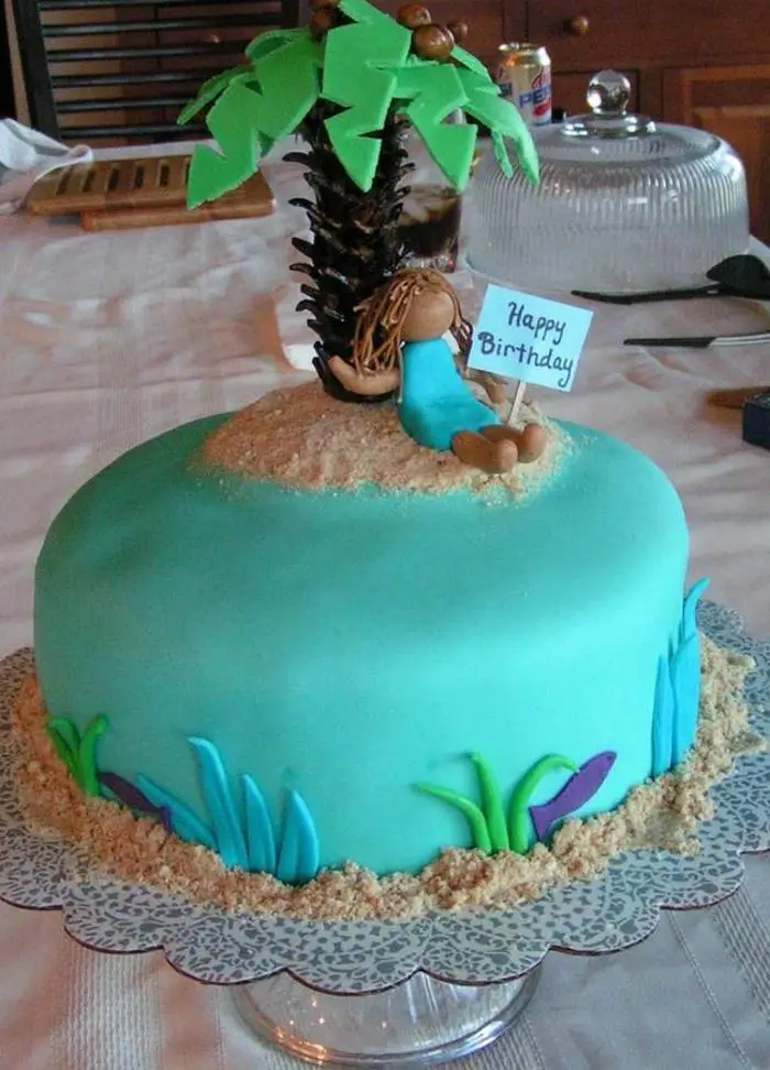 palm tree birthday cake