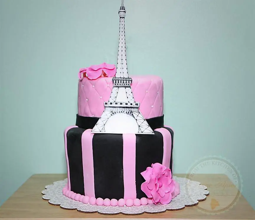 paris eiffel tower birthday cake