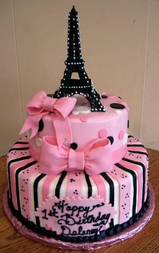paris themed birthday cakes