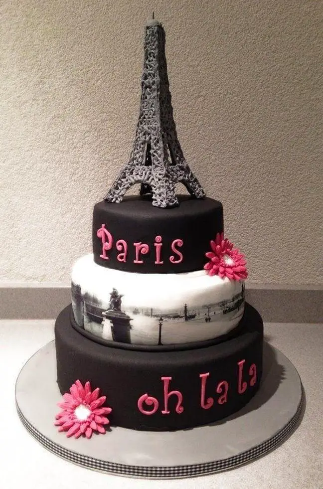 paris themed birthday cakes