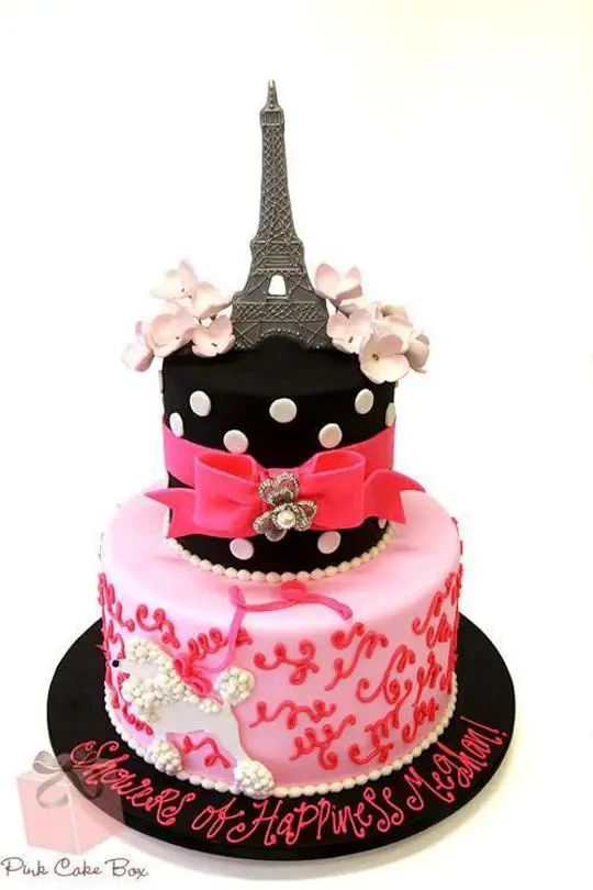 paris themed birthday cakes