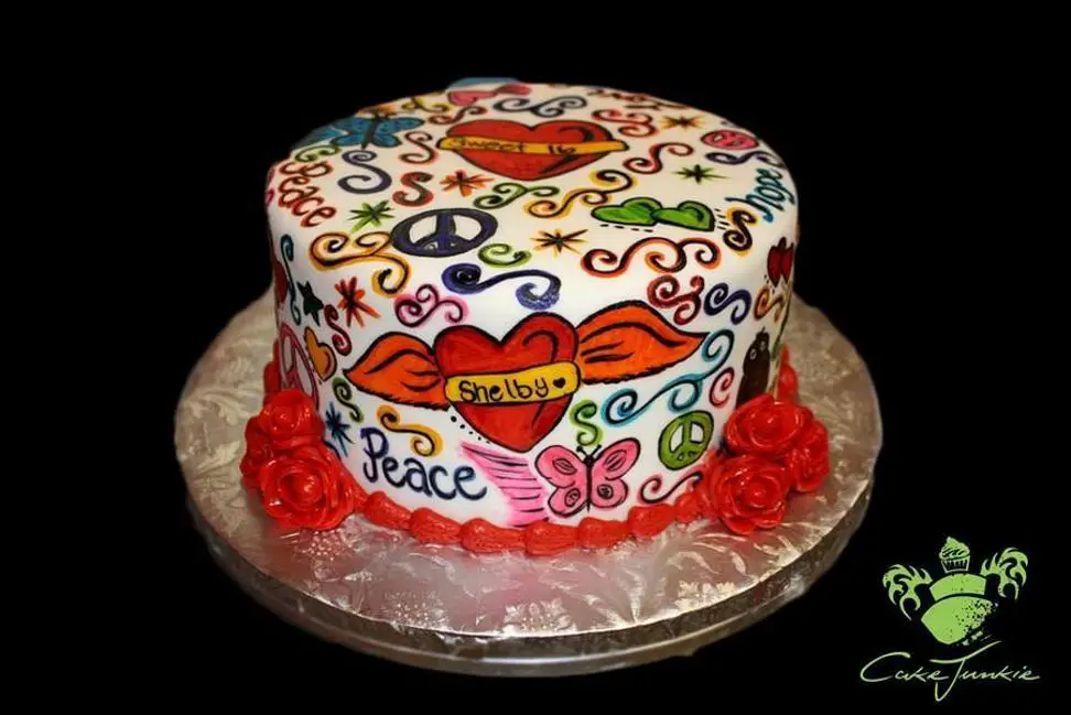 peace and love birthday cake