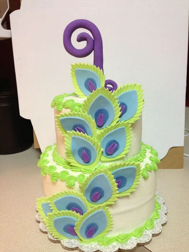 peacock themed birthday cakes