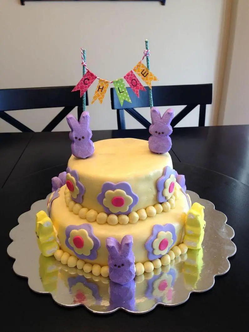 peeps birthday cake