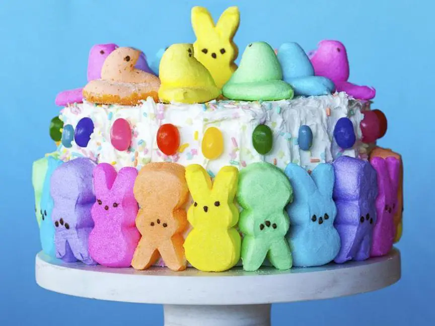 peeps birthday cake