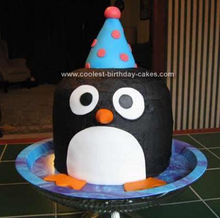 penguin birthday cake