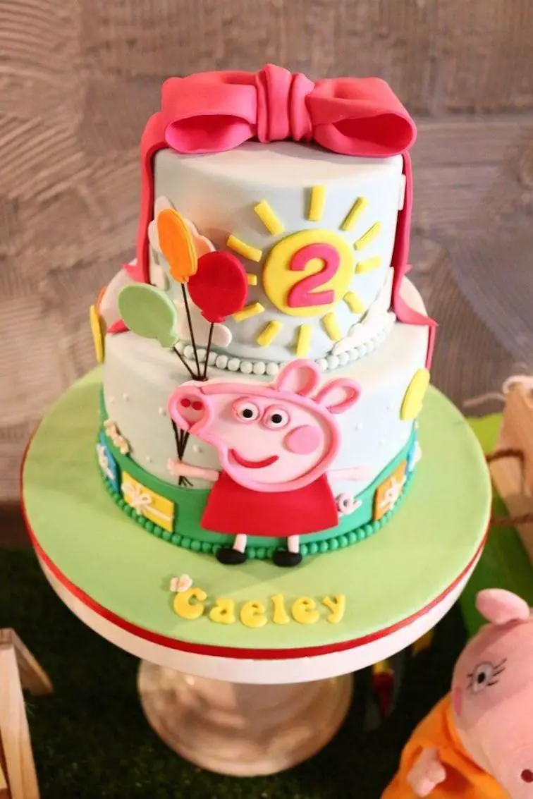 peppa pig 2nd birthday cake