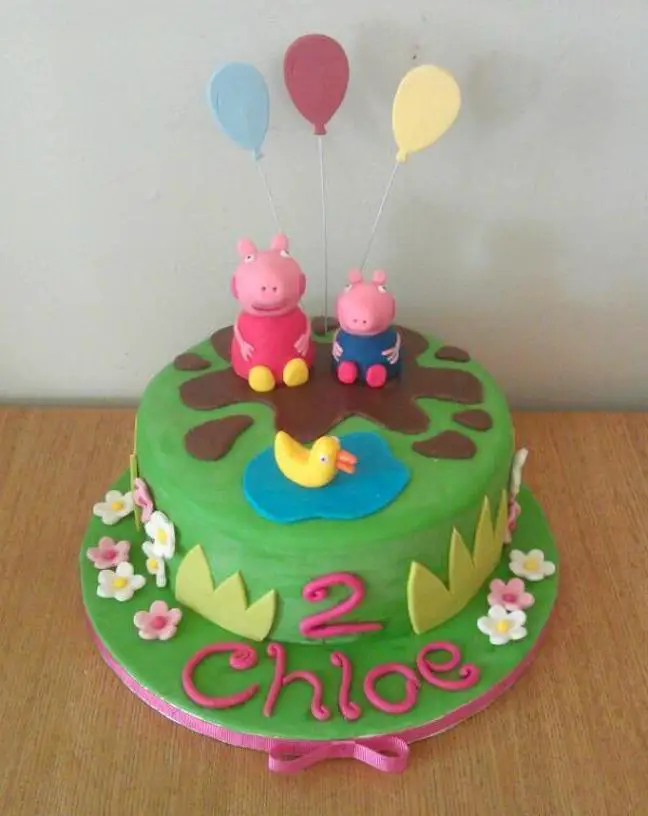 peppa pig 2nd birthday cake