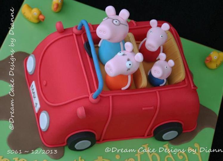 peppa pig car birthday cake