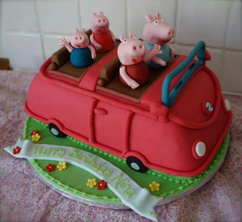 peppa pig car birthday cake